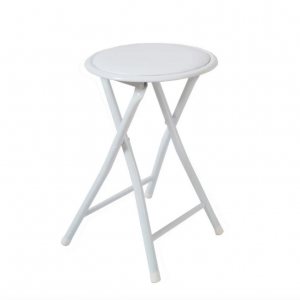 Tabouret pliant BLANC pieds blancs